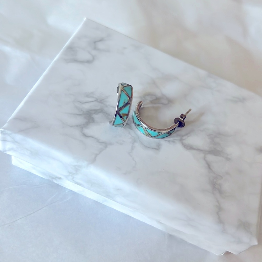 Sterling Silver with Real Turquoise earrings